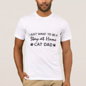 Grappig verblijf in thuiskat Pap Paw Prints T-shirt (Voorkant)
