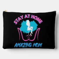 Grappig verblijf thuis Mam Roze & Blauw Trendy Des
