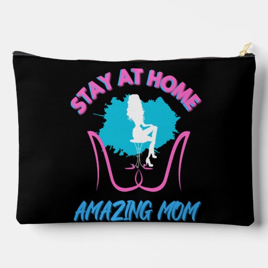 Grappig verblijf thuis Mam Roze & Blauw Trendy Des Etui (Achterkant)