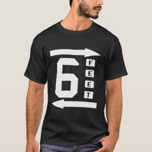 Grappig verblijf weg 6 voet sociale afstand antiso t-shirt