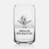 Grappig verboden boek liefhebber Drink blikglas Blikvorm Glas (Voorkant)