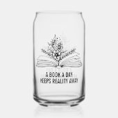 Grappig verboden boek liefhebber Drink blikglas Blikvorm Glas (Achterkant)