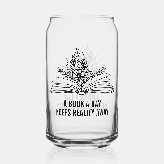 Grappig verboden boek liefhebber Drink blikglas Blikvorm Glas (Achterkant)