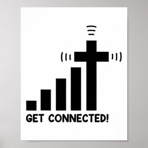 Grappig Verbonden raken Jezus Christus Christelijk Poster