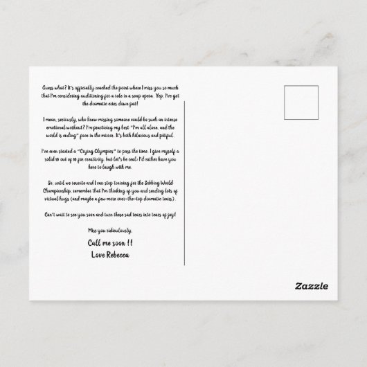 Grappig verdrietig Miss Mist u Vriendschap kaart S (Achterkant)