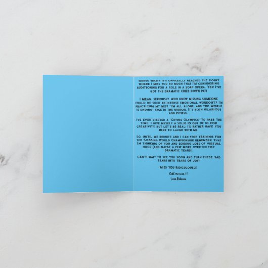 Grappig verdrietig Miss Mist u Vriendschap kaart S (Binnen)