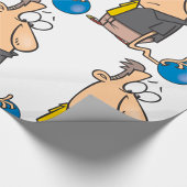 Grappig Verdrietige Bowler Karakter met Bowling Ba Cadeaupapier