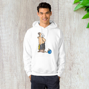 Grappig Verdrietige Bowler Karakter met Bowling Ba Hoodie