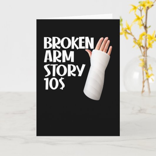  Grappig verhaal over herstel van gebroken arm $10 Kaart (Gele Bloem)
