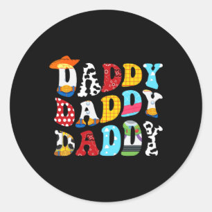 Grappig Verhaal Papa Speelgoed Boy Verhaal Papa Va Ronde Sticker