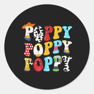 Grappig Verhaal Poppy Speelgoed Boy Verhaal Vader Ronde Sticker