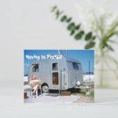 Grappig Verhuizen naar Florida trailer adreswijzig Aankondigingskaart (Staand voorkant)