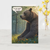 Grappig Verjaardag Beer in de zomer Bossen Kaart (Gele Bloem)