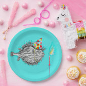 Grappig verjaardag Blowfish Party Papieren Bordje (Feest)