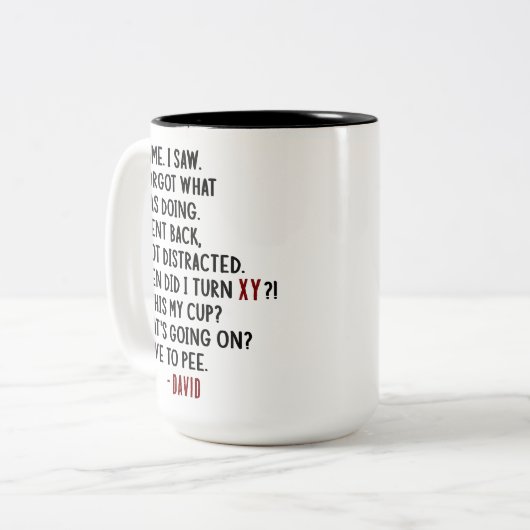 Grappig Verjaardag Custom Hilarische Leeftijd Joke Tweekleurige Koffiemok (Voorkant links)