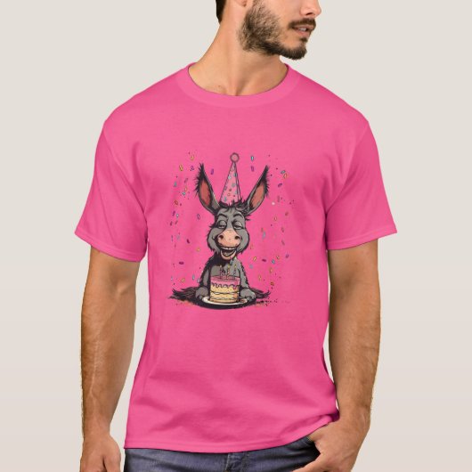 Grappig Verjaardag Donkey Kostuum voor Jongens en T-shirt (Voorkant)