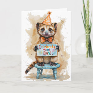 Grappig Verjaardag Ferret Party Pet Celebration Kaart
