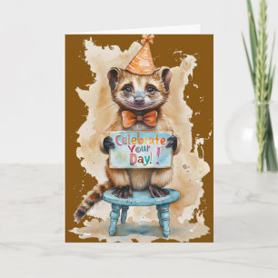 Grappig Verjaardag Ferret Party Pet Celebration Kaart