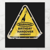 Grappig Verjaardag Hangover Alert Wijn Etiket (Enkel label)