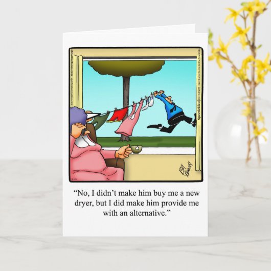 Grappig Verjaardag Humor Kaart Man (Gele Bloem)