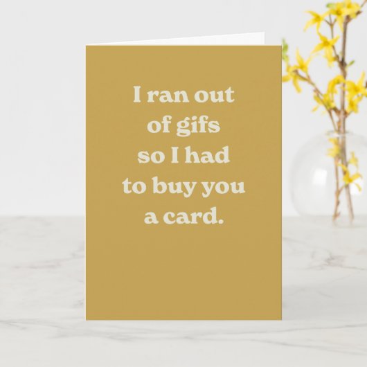 Grappig verjaardag moderne gele gekke sarcastische kaart (Gele Bloem)