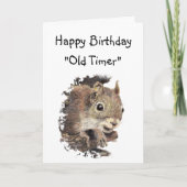 Grappig Verjaardag Old Timer Schattige Eekhoorn Di Kaart (Voorkant)