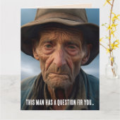 GRAPPIG VERJAARDAG OUD MAN GRAP WENSKAART KAART (Gele Bloem)