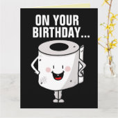 GRAPPIG VERJAARDAG TOILET PAPIER POEP KAARTEN (Gele Bloem)