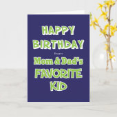 Grappig Verjaardag Wenskaart Favoriete Kind Kaart (Gele Bloem)