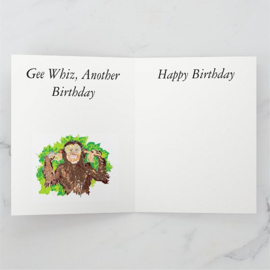 Grappig Verjaardag Wenskaart / Monkey Kaart (Binnen)