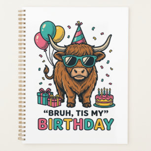 Grappig Verjaardags Highland Koe Party Design_1 Planner
