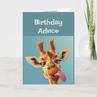 Grappig verjaardagsadvies Giraffe die tong uitstee