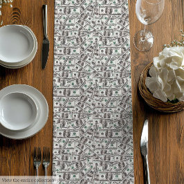 Grappig verjaardagscadeau trendy cash print aangep medium tafelloper