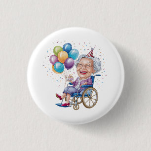 Grappig verjaardagscadeau voor oma voor oudere tan ronde button 3,2 cm