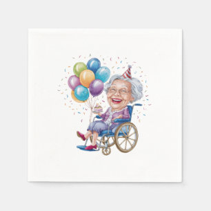 Grappig verjaardagscadeau voor oma voor oudere tan servet