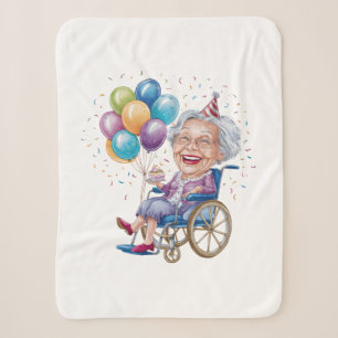 Grappig verjaardagscadeau voor oma voor oudere tan sherpa deken