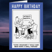 Grappig verjaardagscartoon. Antieke spoedprogramma