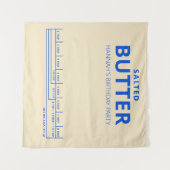 Grappig verjaardagsfeest boter thema wandkleed (Voorkant (horizontaal))