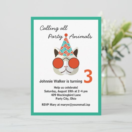 Grappig Verjaardagsfeest Dier - Alle leeftijden Kaart (Staand voorkant)