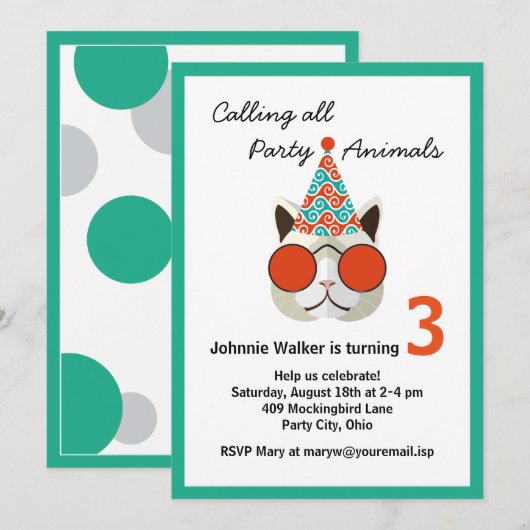 Grappig Verjaardagsfeest Dier - Alle leeftijden Kaart (Voorkant / Achterkant)