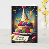 Grappig verjaardagsfeestje, 5" x 7" gevouwen Wensk Kaart (Gele Bloem)