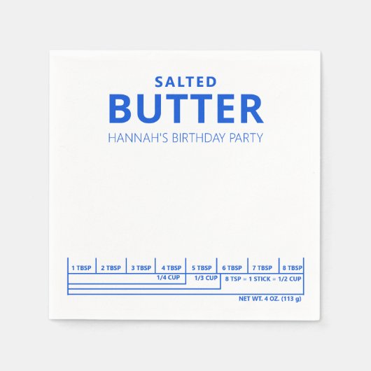 Grappig verjaardagsfeestje boter thema servet (Voorkant)