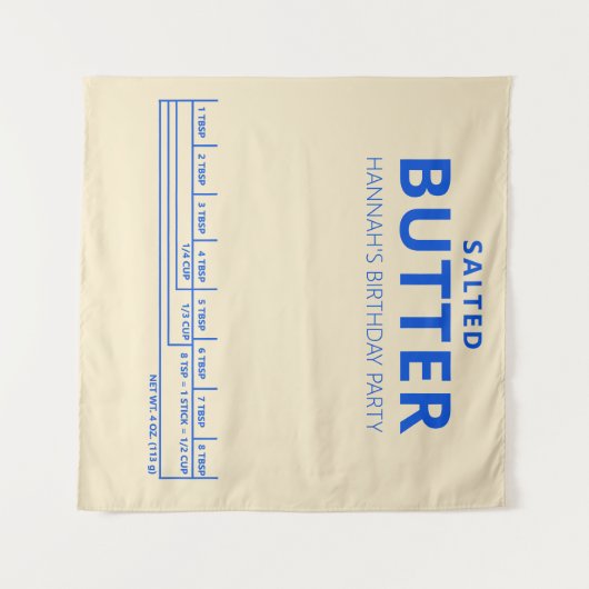 Grappig verjaardagsfeestje boter thema wandkleed (Voorkant (horizontaal))