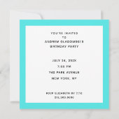 Grappig verjaardagsfeestje uitnodiging (Achterkant)