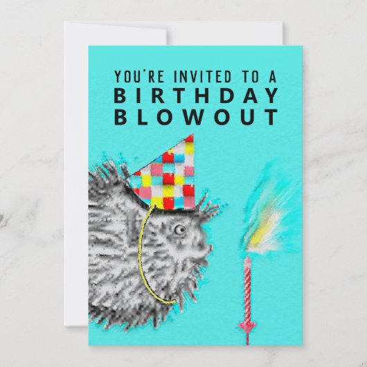 Grappig verjaardagsfeestje uitnodiging (Voorkant)