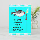 Grappig verjaardagsfeestje uitnodiging (Staand voorkant)