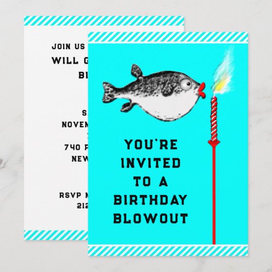 Grappig verjaardagsfeestje uitnodiging (Voorkant / Achterkant)