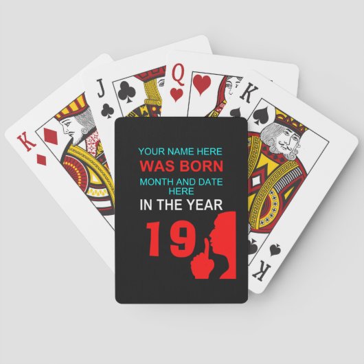grappig verjaardagsgeheim pokerkaarten (Achterkant)