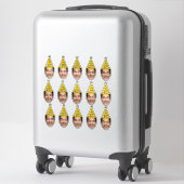 Grappig verjaardagsgezicht met feesthoed & aangepa sticker (Koffer)