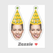 Grappig Verjaardagsgezicht met Party Pet & Custom  Sticker (Vel)